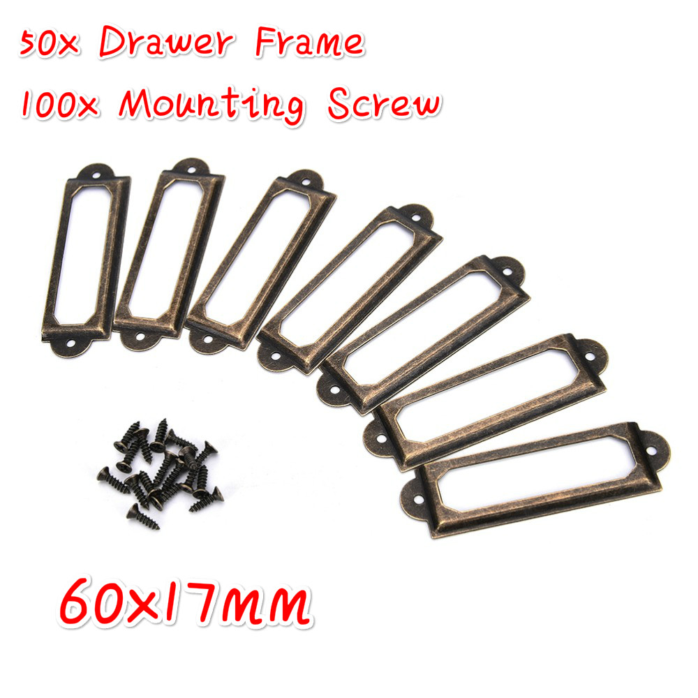 Furniture Hardware Names - 50Pcs Antike Messing Metall Label Pull