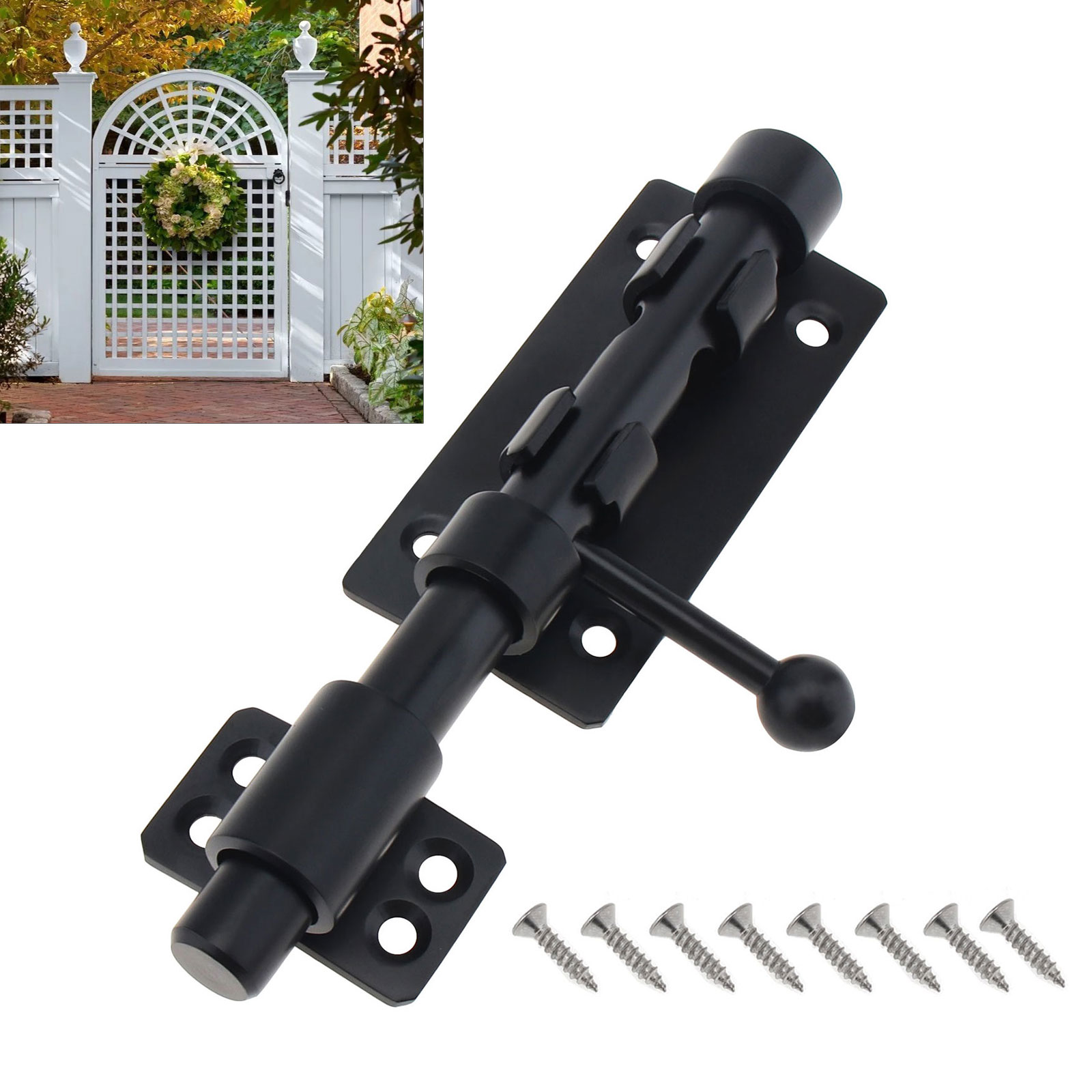Barrel Bolt Slide - 6 Zoll verdickter Edelstahl-Fassriegel-Türriegel für Türen,