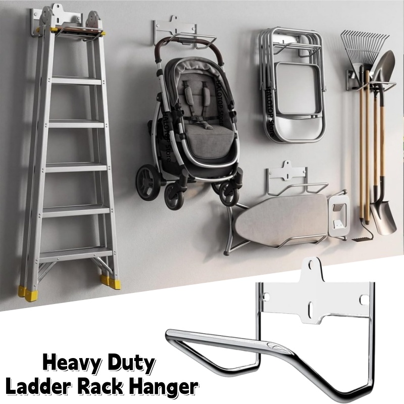 Door Stopper Heavy - Schwerlast-Metall-Leiterhalter, Wandmontierte Leiterhaken, Garagenwand-Organizer, Aufbewahrung für