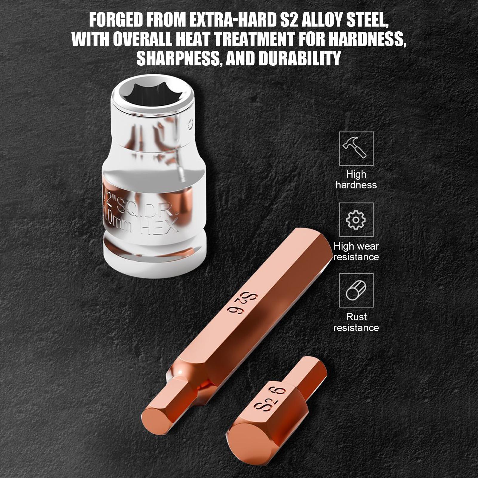 Home Furniture & Hardware Trading - Magnetischer Bohrersatz, magnetisches Hochleistungs-Metall-Steckschlüssel-Reparaturwerkzeug, 15-teiliger Schraubendreher,