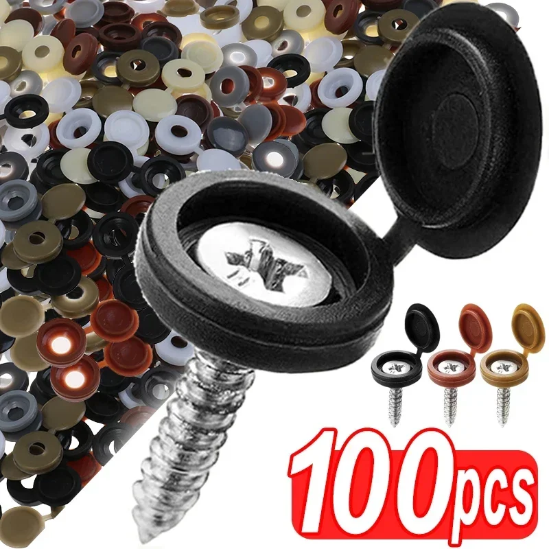 Furniture Hardware Covers - Klappbare Kunststoff-Schraubkappenabdeckung, zusammenklappbar, Schutzkappe, Knopfmuttern, Schrauben,