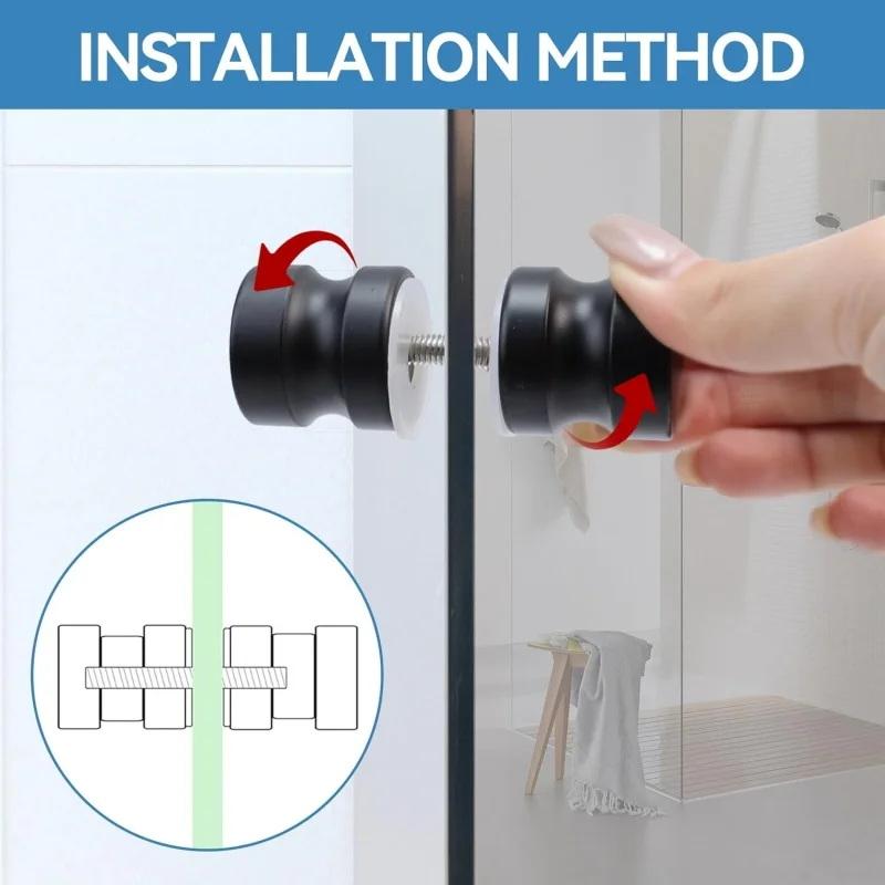 Furniture Hardware Supply - Stilvoller Duschglas-Türgriff, Schiebetürknopf für Duschen, doppelseitiger