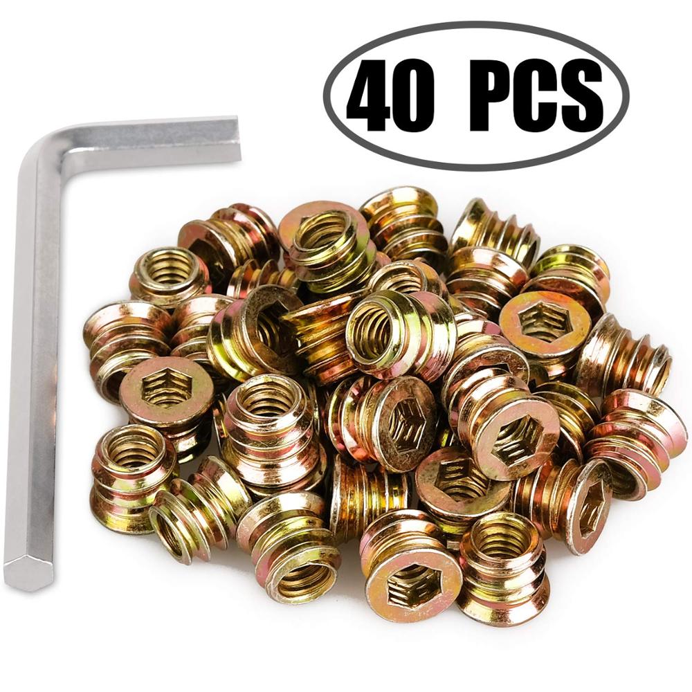Furniture Screw Type - 40 Stück Packung Möbelschrauben mit Gewindeeinsätzen