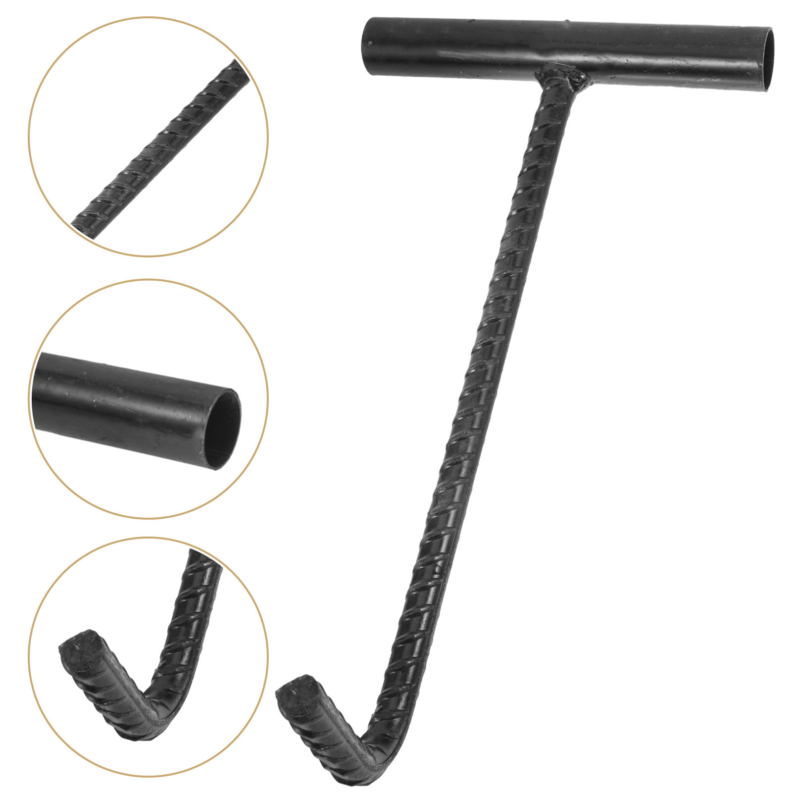 Door Stopper Heavy - Schachtdeckel-Haken T-förmig, Hochleistungs-Stahl, Edelstahl-Schachtdeckelheber-Werkzeug für Rolltore,