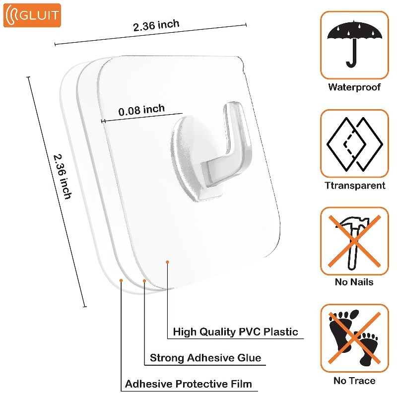 Door Stopper Heavy - 5/10/20/30 Stück Selbstklebende Haken Transparente Tür-