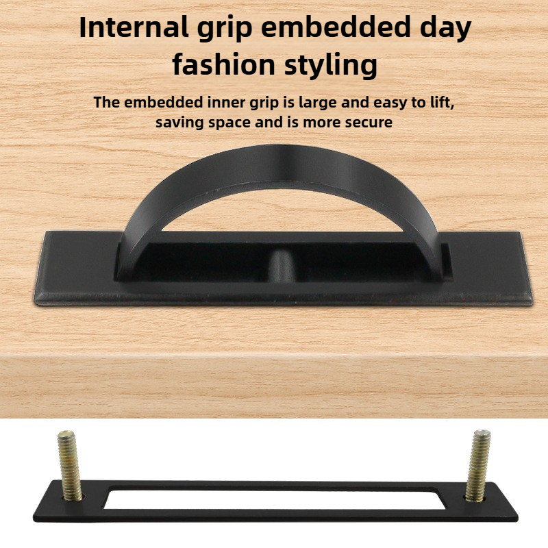 Furniture Hardware Covers - Tatami-Zinklegierung Verdeckte Griffe Tür-Einbaugriff Bodenschrankgriff Dunkle