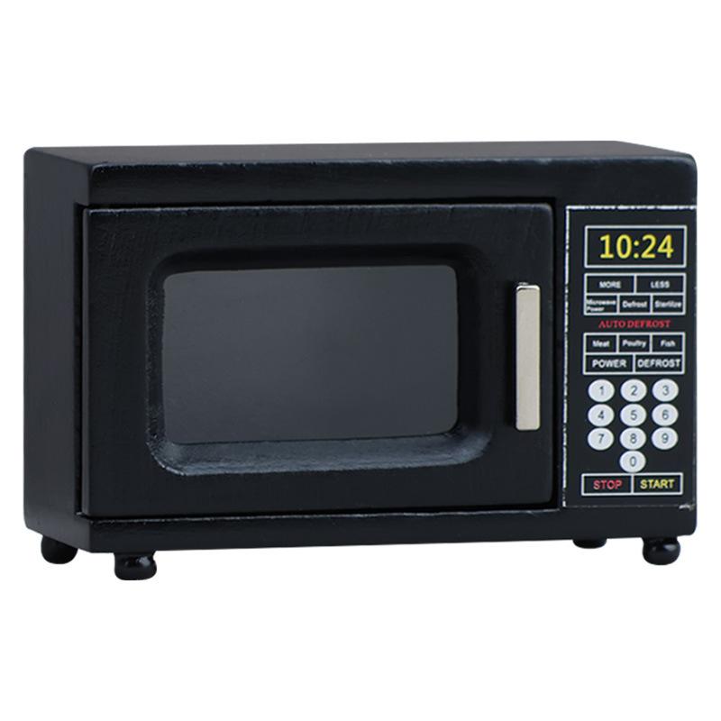Home Furniture & Hardware Trading - Bestseller 1/12 Puppenhaus-Zubehör Miniatur Schwarze Mikrowelle