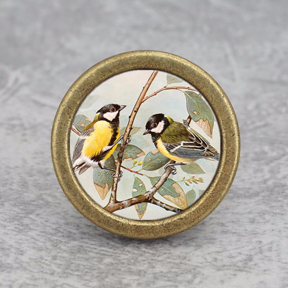 Vintage Furniture Hardware Pulls - Zwei Vögel – Schubladenknöpfe im Vintage-Stil,
