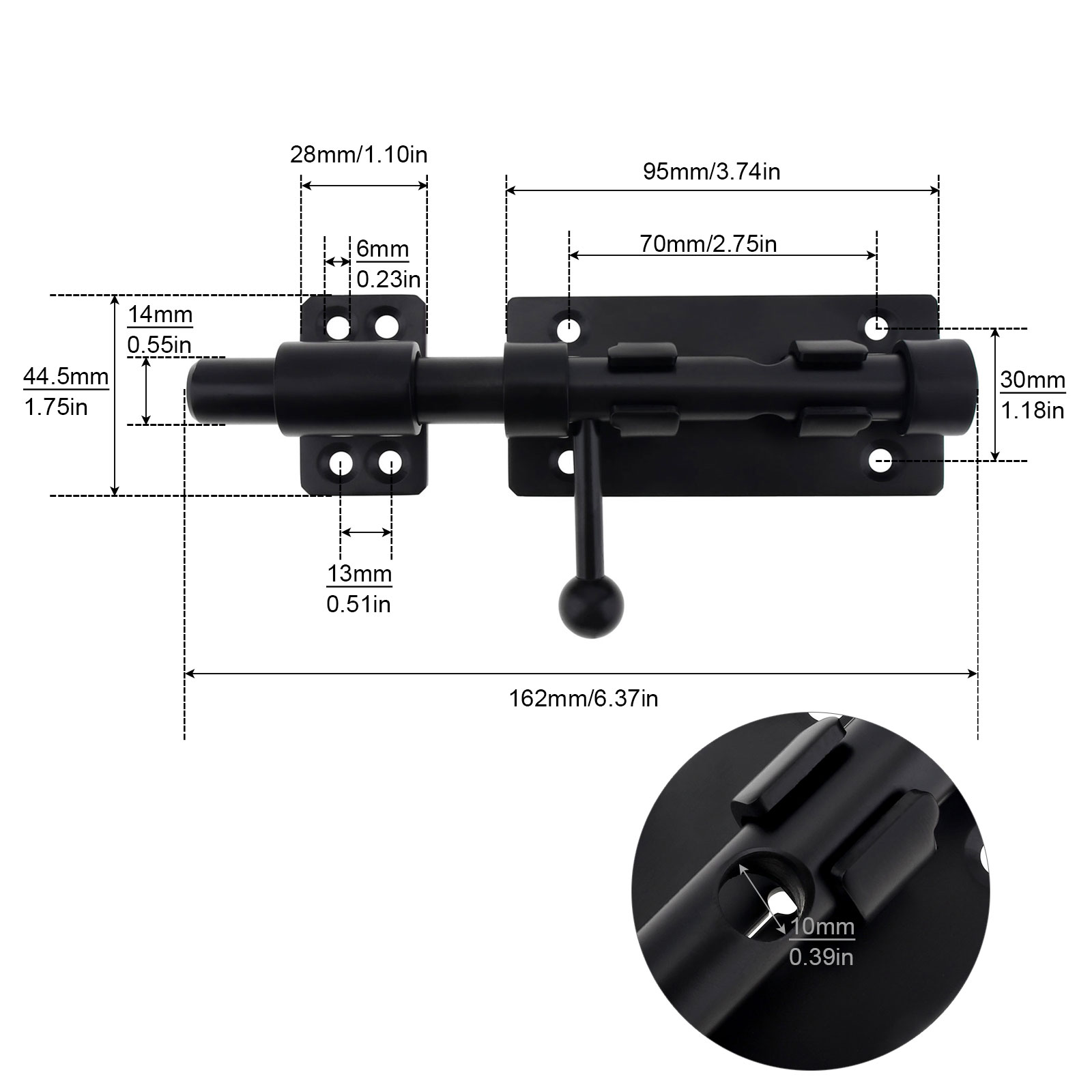 6 Zoll verdickter Edelstahl-Fa – Barrel Bolt Slide Bewertung und Preis