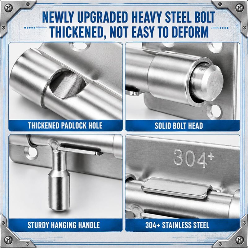ABRU-Set mit 6 Türriegeln für  – Barrel Bolt Slide Bewertung und Preis