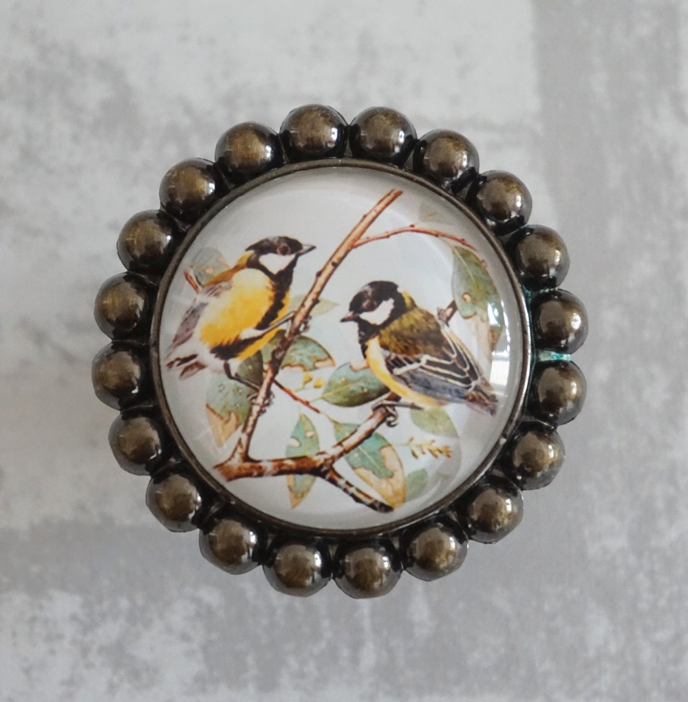 Zwei Vögel – Schubladenknöpfe  – Vintage Furniture Hardware Pulls Bewertung und Preis